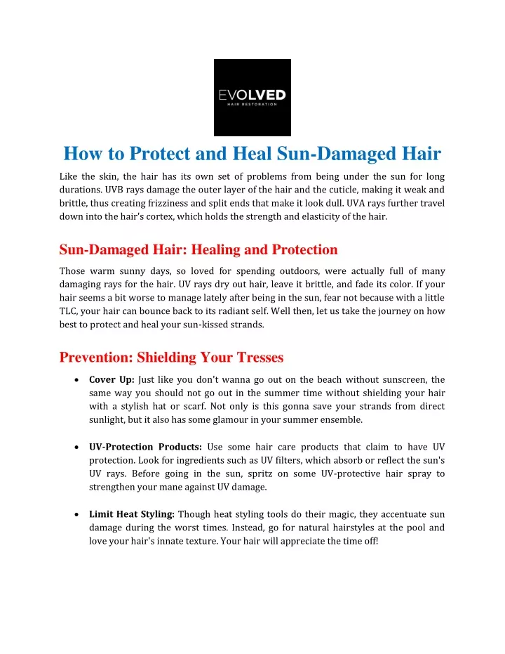 PPT - How to Protect and Heal Sun-Damaged Hair PowerPoint Presentation ...