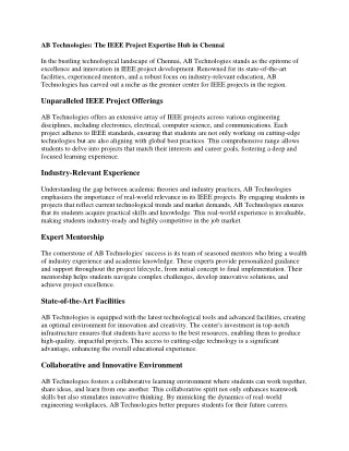 ab technologies the ieee project expertise