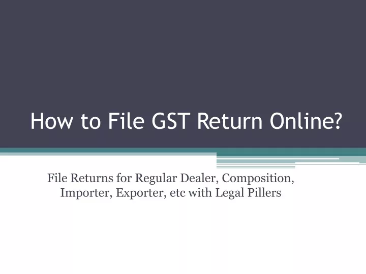 how to file gst return online