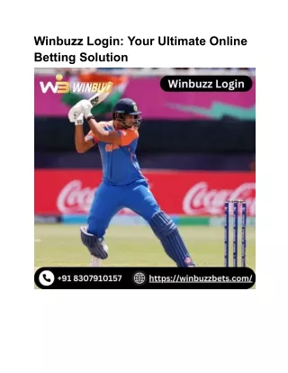Winbuzz Login_ Your Ultimate Online Betting Solution