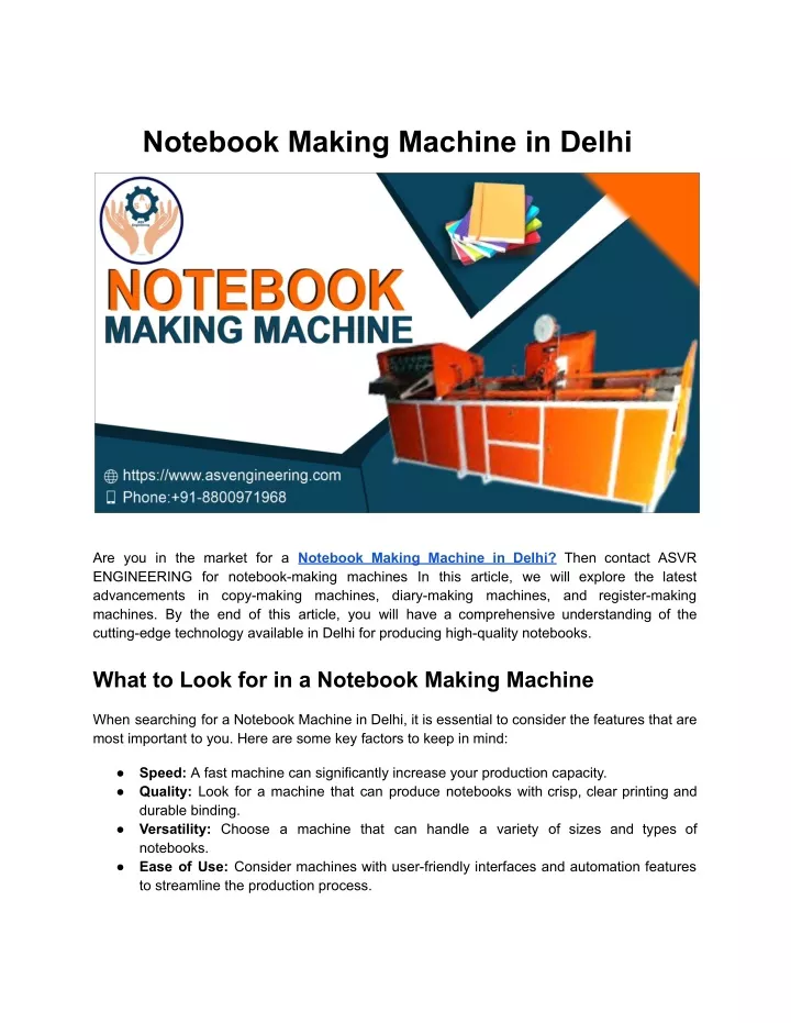 notebook making machine in delhi