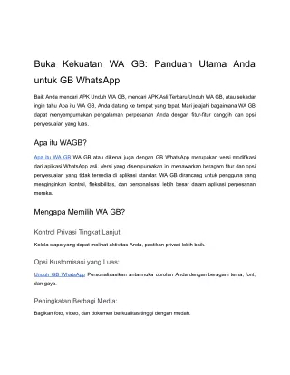 WA GB Download APK Asli Terbaru (Anti-Ban) ( Mei, 2024 )