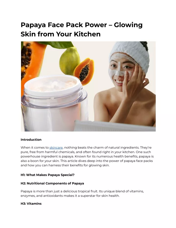 papaya face pack power glowing skin from your