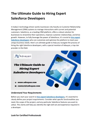 The Ultimate Guide to Hiring Expert Salesforce Developers