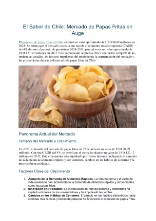 Mercado de Papas Fritas en Chile