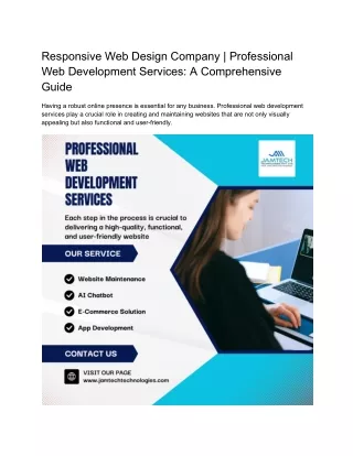 Responsive Web Design Company Professional Web Development Services