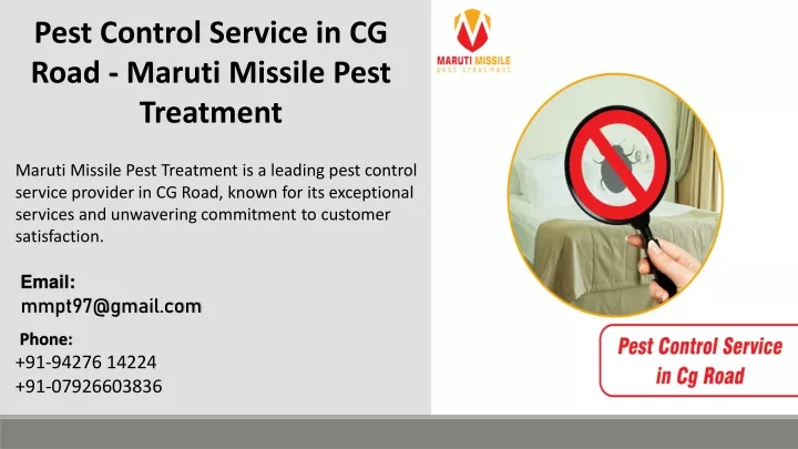 pest control service in cg road maruti missile