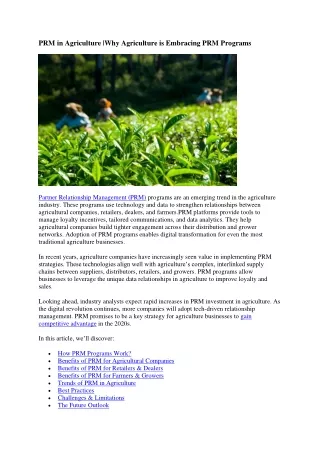 prm in agriculture why agriculture is embracing