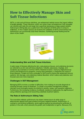 how to effectively manage skin and soft tissue