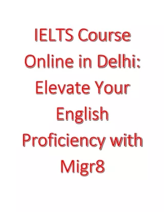 IELTS Course Online in Delhi