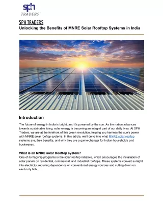 sphtraders unlocking the benefits of mnre solar