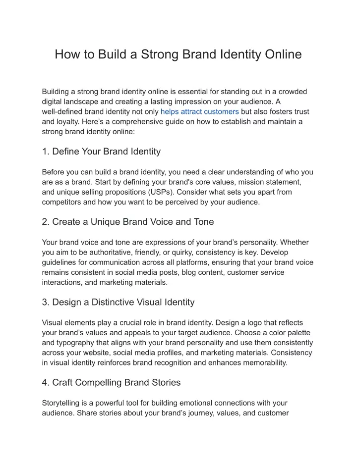 how to build a strong brand identity online