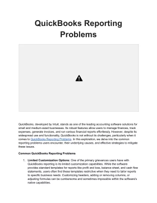 quickbooks reporting problems