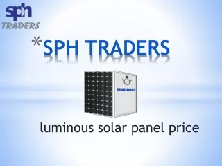 luminous solar panel price