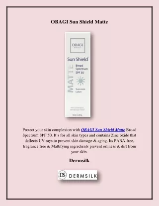 obagi sun shield matte