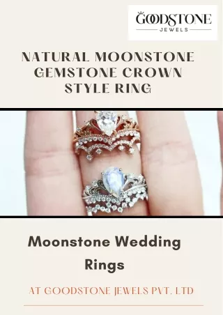natural moonstone gemstone crown style ring