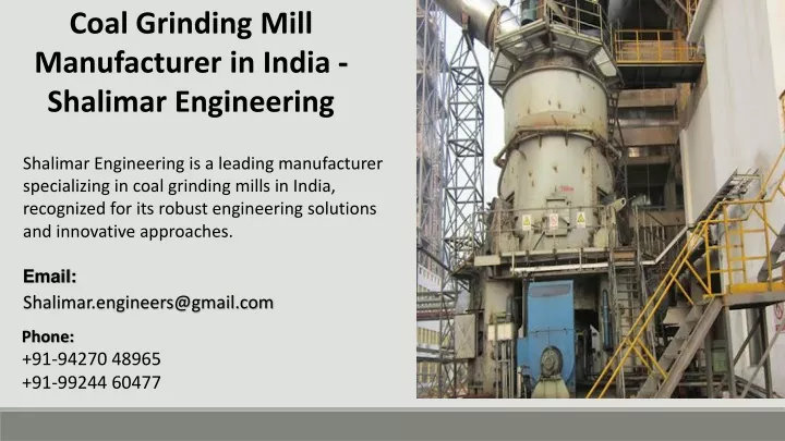 coal grinding mill manufacturer in india shalimar