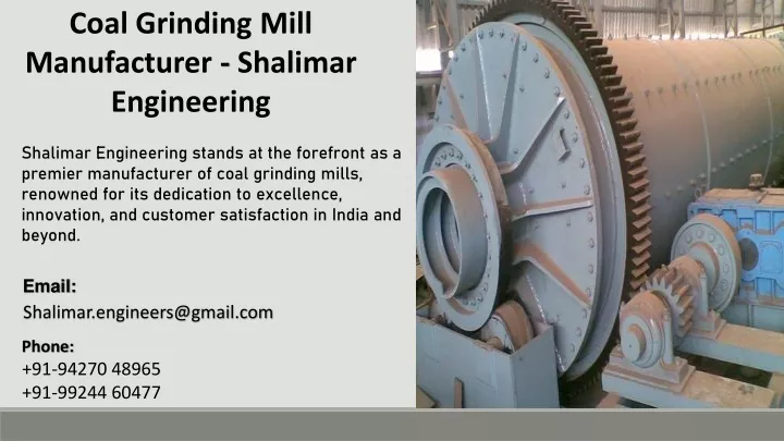 coal grinding mill manufacturer shalimar