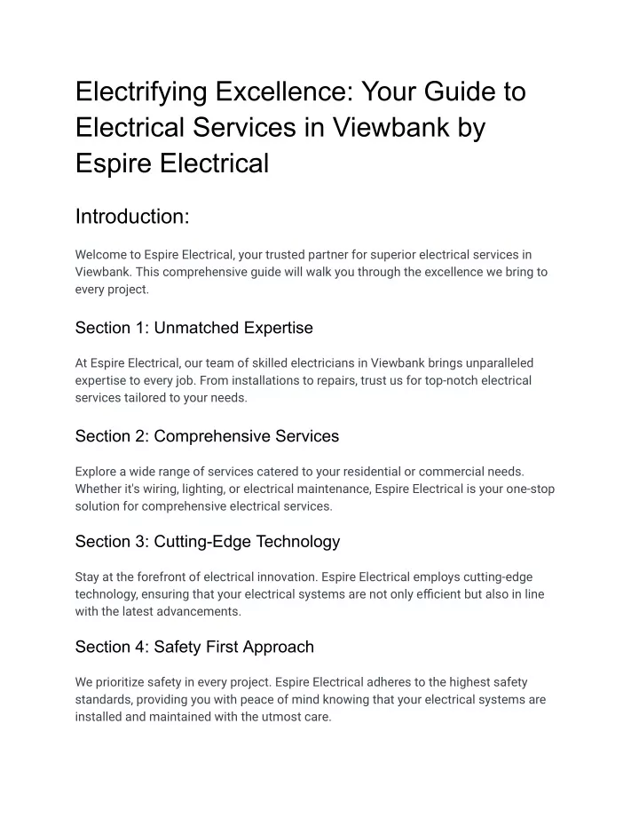 electrifying excellence your guide to electrical