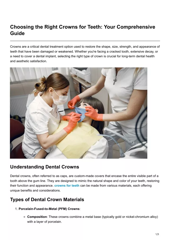 choosing the right crowns for teeth your