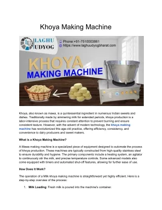 Khoya Making Machine