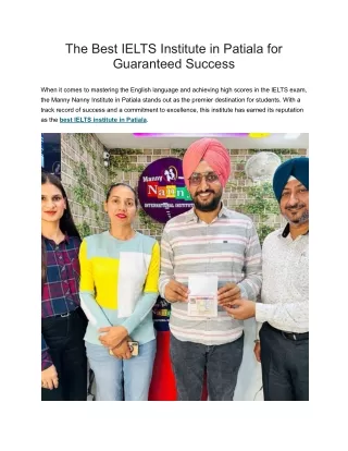 The Best IELTS Institute in Patiala for Guaranteed Success