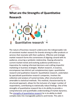 What are the strengths of quantitative research