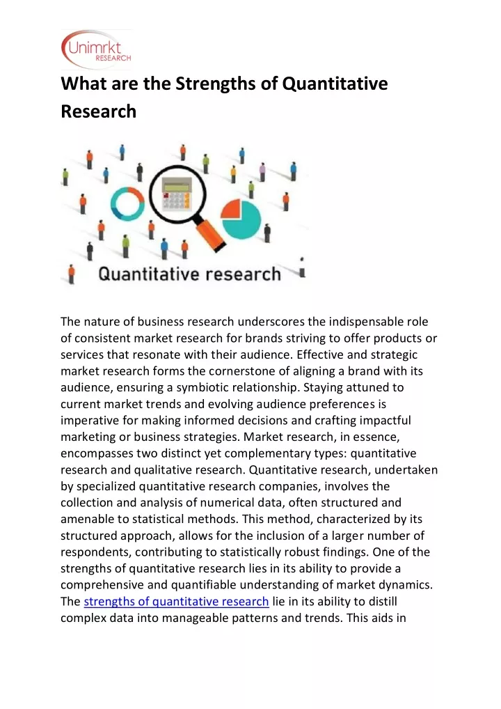 what are the strengths of quantitative research