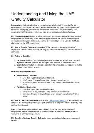 understanding and using the uae gratuity