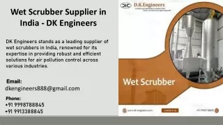 Wet Scrubber Supplier in India - DK Engineers