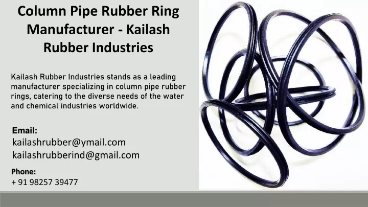 column pipe rubber ring manufacturer kailash