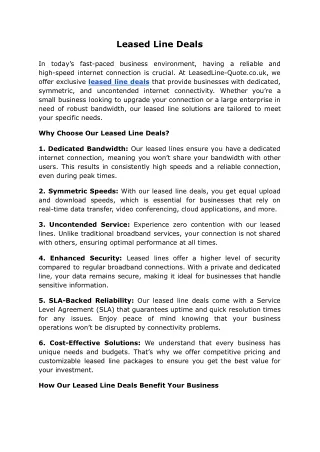 Leased Line Deals