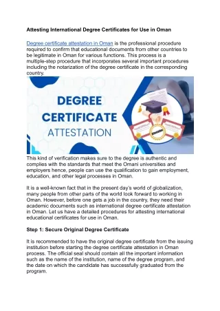 attesting international degree certificates