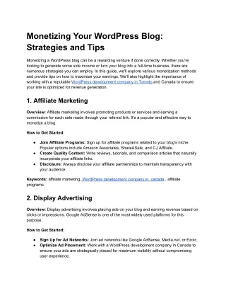 Monetizing Your WordPress Blog_ Strategies and Tips