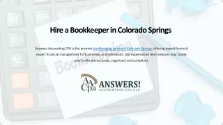 Hire a Bookkeeper in Colorado Springs