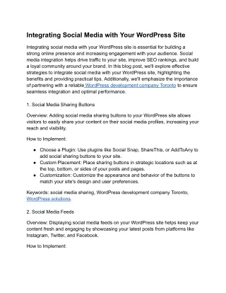 integrating social media with your wordpress site