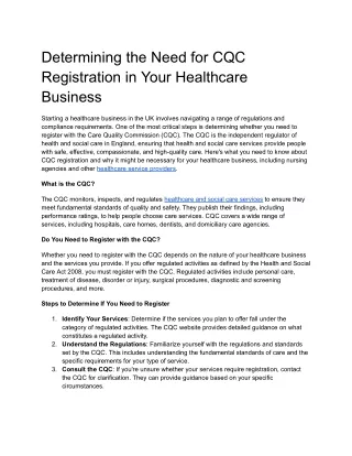 determining the need for cqc registration in your