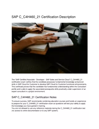 sap c c4h460 21 certification description