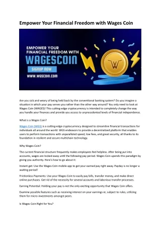 Wagescoin