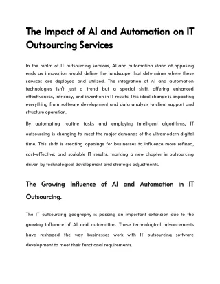 the impact of ai and automation on it outsourcing