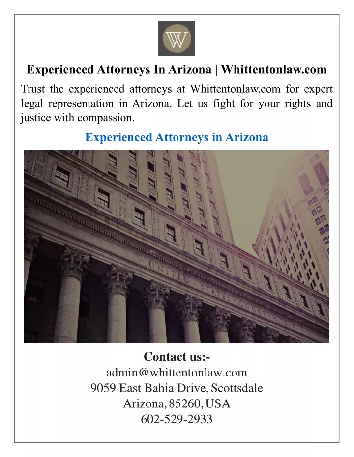 experienced attorneys in arizona whittentonlaw com