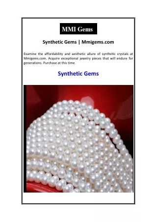 Synthetic Gems  Mmigems.com