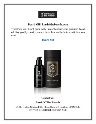 Beard Oil | Lordofthebeards.com