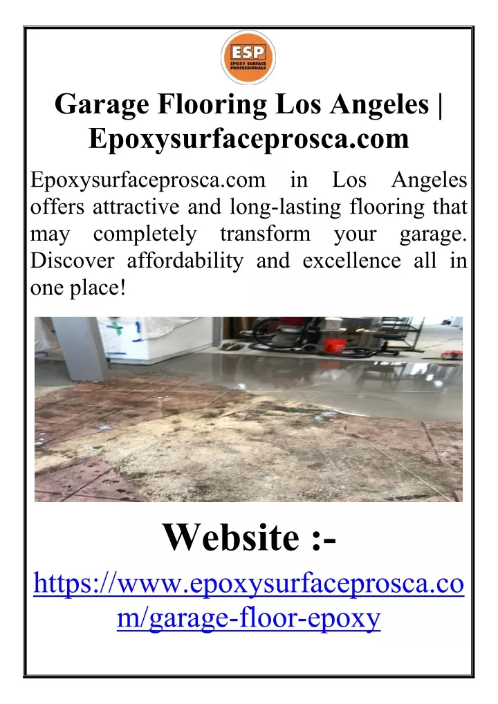 garage flooring los angeles epoxysurfaceprosca