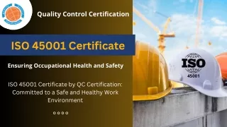 ISO 45001 Certificate | Quality Control Certification