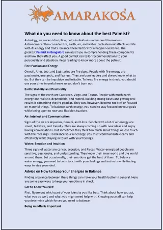 What you need to know about the best Palmist