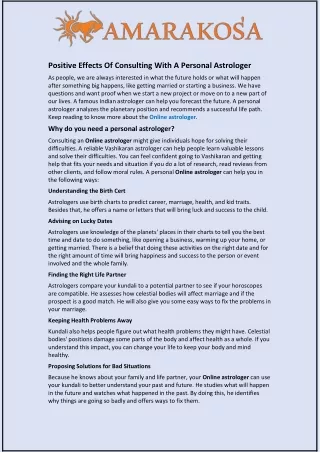 positive effects of consulting with a personal