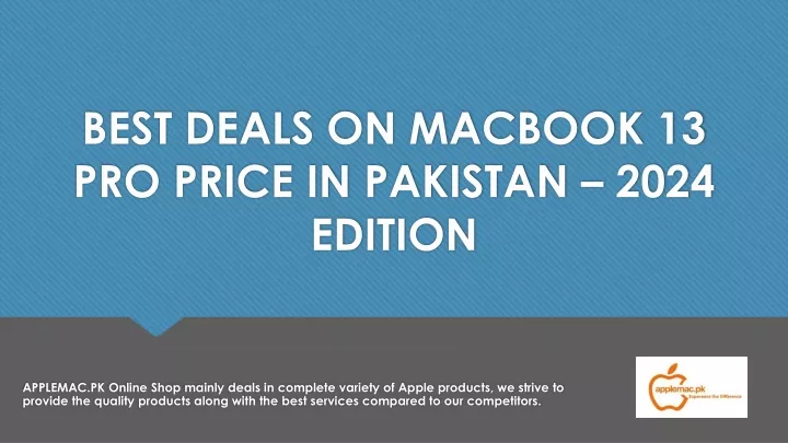 best deals on macbook 13 pro price in pakistan 2024 edition