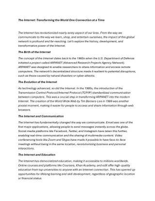 the internet transforming the world