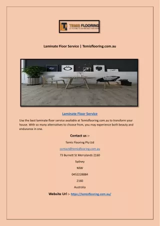 Laminate Floor Service | Temisflooring.com.au